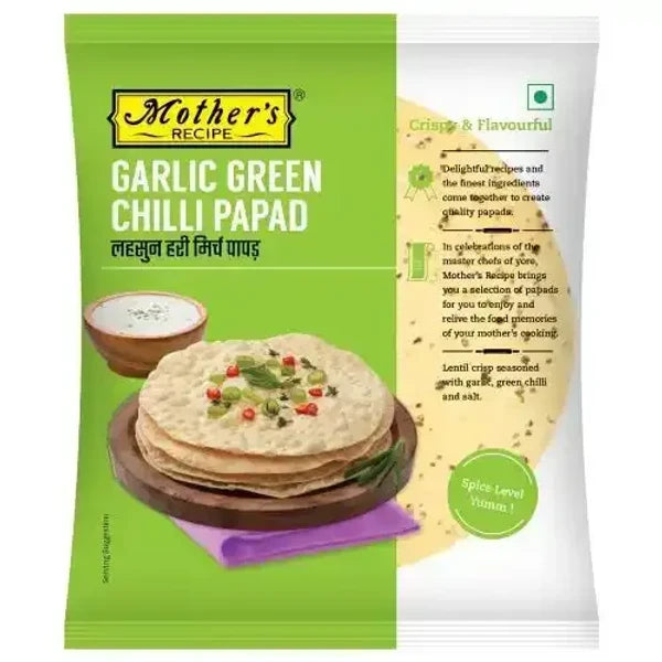 MOTHERS GARLIC GREEN CHILLI PAPAD 180 G PP