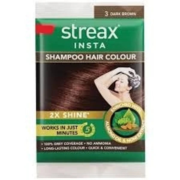 STREAX INSTA SHAMPOO HAIR COLOUR DARK 3 BROWN