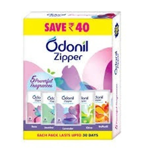 Odonil Zipper 5 fragrances (5 X 10gm)